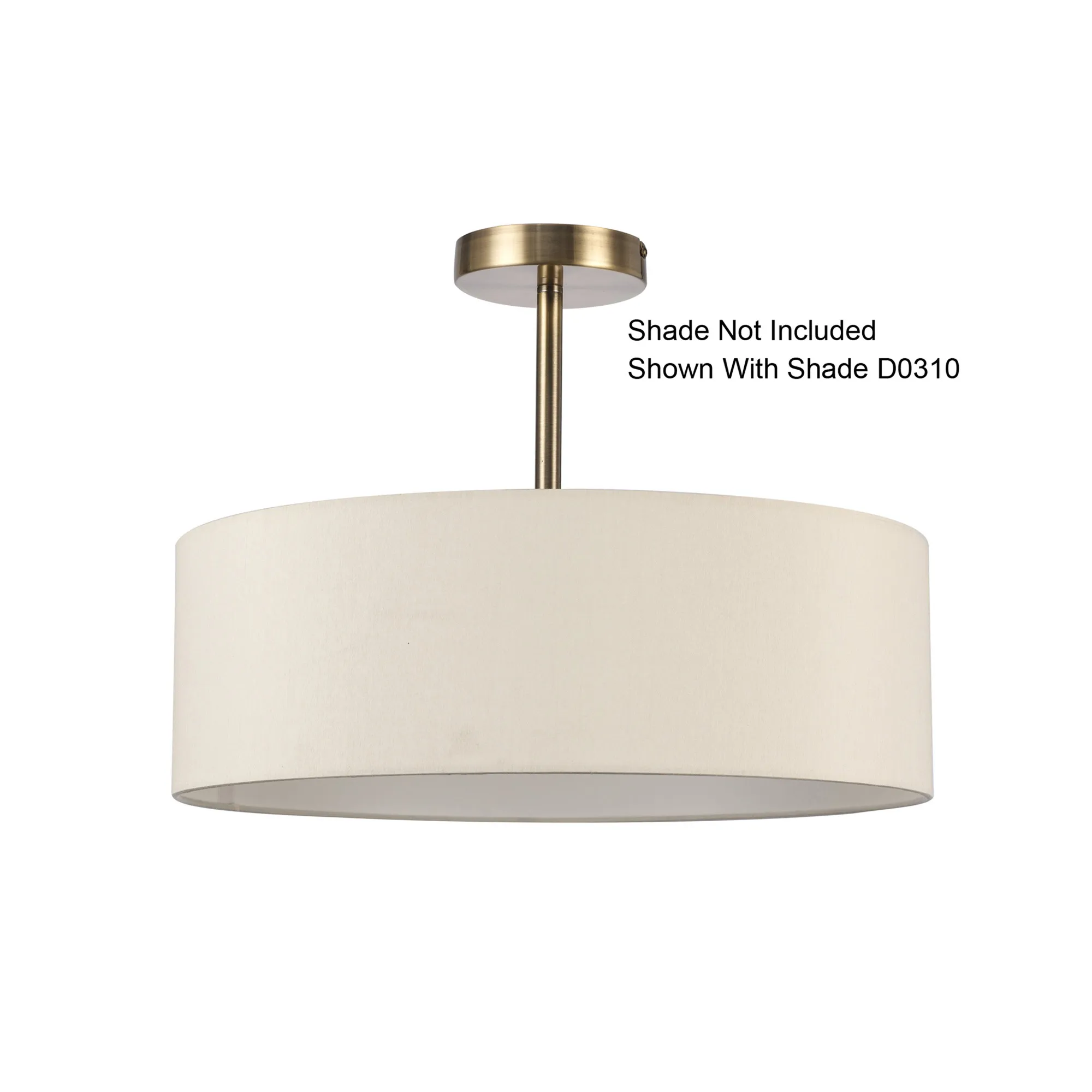 Baymont Semi Flush 3 Light Antique Brass D0337  Deco Baymont AB